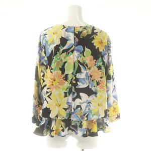 Diagram GRACE CONTINENTAL 花柄 フリル ブラウス 七分袖 36 黒 ブラック /AT OS