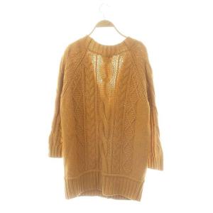 BURBERRY BLUE LABEL ウール ケーブル編み カーディガン ニット 38 キャメル /ES OS