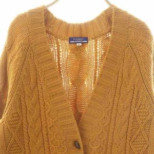 BURBERRY BLUE LABEL ウール ケーブル編み カーディガン ニット 38 キャメル /ES OS