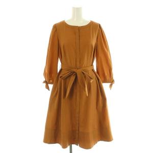 ELIZABETH ワンピース 七分袖 八分袖 0 キャメル /ES OS