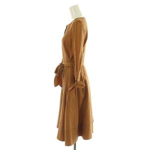 TOCCA ELIZABETH ワンピース 七分袖 八分袖 0 キャメル /ES OS