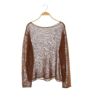 23SS Li/Ny SIMPLE プルオーバーニット カットソー 透かし編み リネン ブラウン /DO