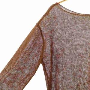 Plage 23SS Li/Ny SIMPLE プルオーバーニット カットソー 透かし編み リネン ブラウン /DO