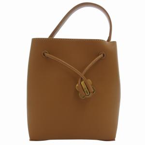 美品 アナグラムモチーフドロストミニバッグ ショルダーストラップ 2WAY 手提げ レザー 茶 ブラウン