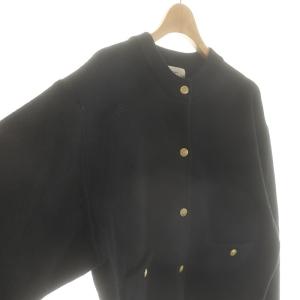 IENA ダブルフェイスニットカーディガン ウール 黒 /MI OS