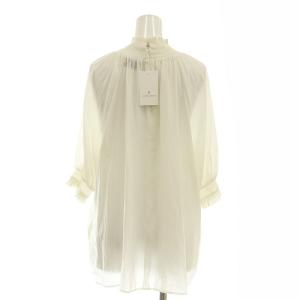 UNITED ARROWS シャーリングハイネックブラウス 五分袖 F 白 ホワイト 1516-162-1605 /AT OS
