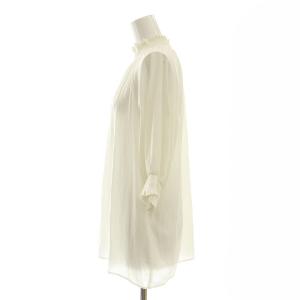 UNITED ARROWS シャーリングハイネックブラウス 五分袖 F 白 ホワイト 1516-162-1605 /AT OS