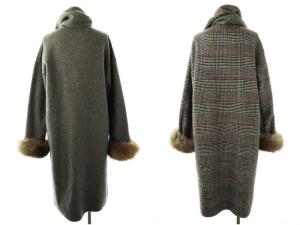 Diagram GRACE CONTINENTAL リバーマフラー付ノーカラーコート ウール 36 グレー /MI OS