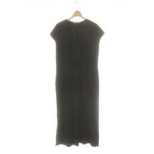 PRECIOUS SILK REN ワンピース ロング フレンチスリーブ 38 ブラック /DO OS