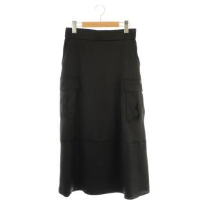 サテンスカート Iライン 38 黒 /MI OS