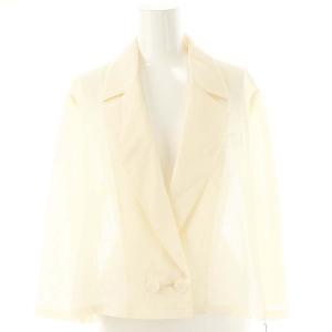 25SSリネンライクシアージャケット テーラード 36 アイボリー /MI OS