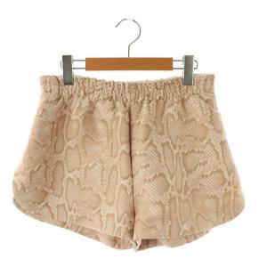 パイソン柄ショートパンツ イージー 36 ピンクベージュ /HK OS