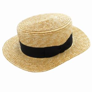 美品 ストローハット 麦わら帽子 1 ベージュ EX-23102 /HO