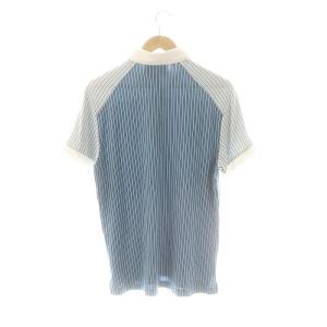 adidas Originals BOGEY BOYS 23SS ストライプポロシャツ 半袖 J/L ブルーグレー ホワイト /ES OS