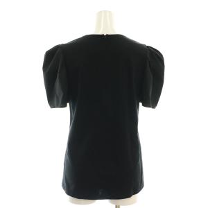 BORDERS at BALCONY PUFF TEE Tシャツ カットソー 半袖 36 黒 ブラック /AT OS SH