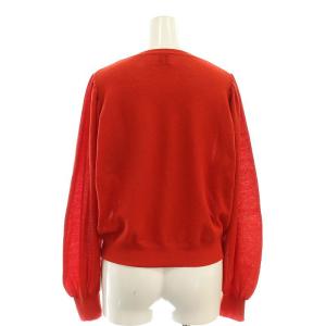 6 ROKU BEAUTY&YOUTH VOLUME SLEEVE KNIT ニット カットソー 長袖 F 赤 レッド 8613-199-0161