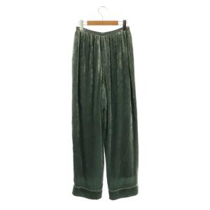 6 ROKU BEAUTY&YOUTH VELOR PANTS パンツ イージー ベロア シルク混 36 グリーン /CX OS SH