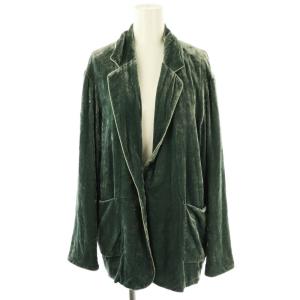 VELOR JACKET ジャケット テーラード ベロア シルク混 36 グリーン /CX OS SH