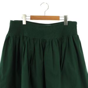 PRADA ウエストゴム ギャザースカート フレア 42S グリーン /CX OS