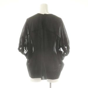 Drawer 24年 コットンパフスリーブブラウス 半袖 ブラック /HK OS