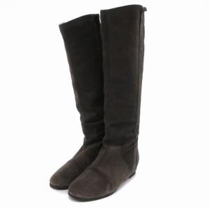 ロングブーツ インヒール スエード 37 グレー /JS
