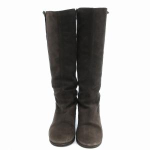 FABIO RUSCONI ロングブーツ インヒール スエード 37 グレー /JS