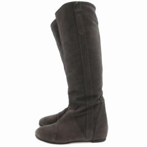 FABIO RUSCONI ロングブーツ インヒール スエード 37 グレー /JS