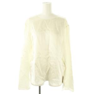 24SS アセテートサテンプレーンブラウス F 白 /MI OS