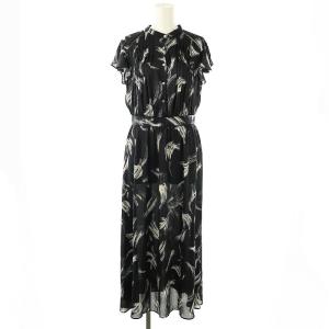 23SS マルチプリントシフォンフリルワンピース 1 紺 白 /MI OS