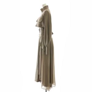 FRAY I.D レース ニットワンピース マキシ ロング 長袖 1 グレー /AT OS