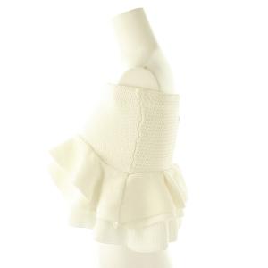 Lily Brown LilyBrown 25SS ラッフルフリルベアニットトップス ベアトップ F 白 /MI OS