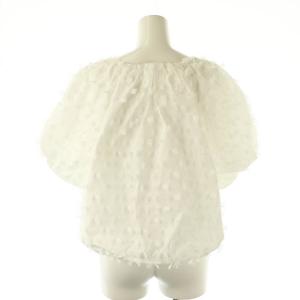 Adam et Rope' 24SS ジャガードオフショルブラウス クロップド 半袖 F ホワイト /DF OS