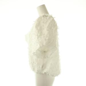 Adam et Rope' 24SS ジャガードオフショルブラウス クロップド 半袖 F ホワイト /DF OS