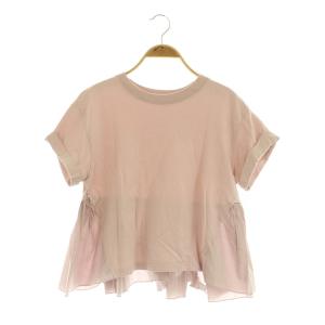 BACK FRILL TEE Tシャツ カットソー 半袖 バックフリル 切替 1 ピンク /MY OS