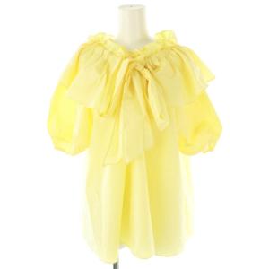 フリルパフスリーブブラウス 五分袖 プルオーバー 38 イエロー /DO OS