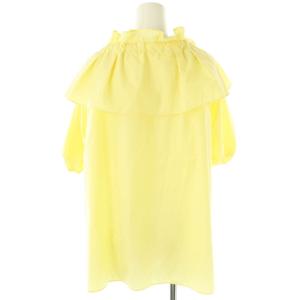 Mystrada フリルパフスリーブブラウス 五分袖 プルオーバー 38 イエロー /DO OS