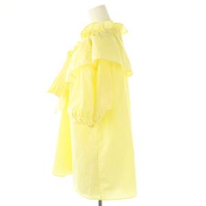 Mystrada フリルパフスリーブブラウス 五分袖 プルオーバー 38 イエロー /DO OS