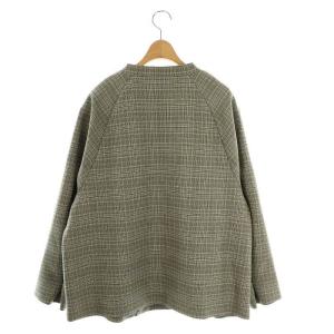 HUMAN WOMAN 24AW チェック柄ボンディングスタンドカラーブルゾン ジャケット M ブラックチドリ /DF OS