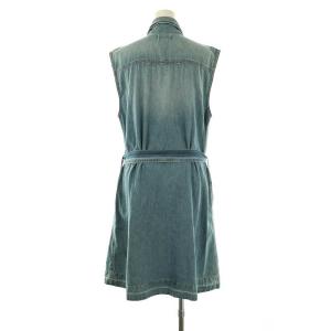 DIESEL デニム ノースリーブワンピース ひざ丈 S ライトブルー /DF OS