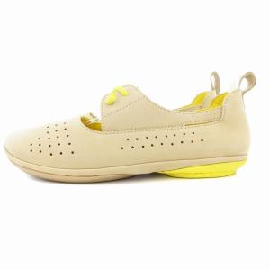 CAMPER RIGHT NINA フラットシューズ レザー 36 23?p ベージュ 黄 イエロー /AE