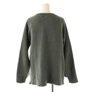 SLOBE IENA 24AW コットンダブルフェイスプルオーバー ニット セーター 長袖 グレー /HK OS