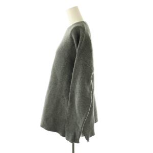 SLOBE IENA 24AW コットンダブルフェイスプルオーバー ニット セーター 長袖 グレー /HK OS