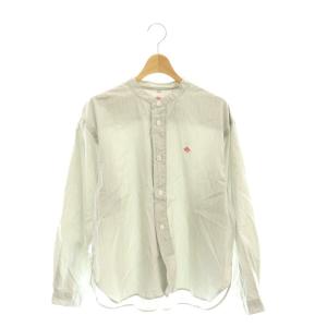 25SS バンドカラーシャツ ストライプ SLOBEIENA取扱 38 グレー ネイビー オフホワイト