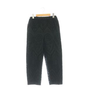 カットワークレースパンツ テーパード F ブラック /HK OS