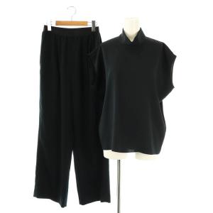 セットアップ ブラウス ワイドパンツ 4 紺 黒 /MI OS