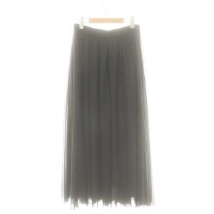 iCB 23AW 【洗える】ハイゲージチュール スカート フレア ロング 6 ブラック /HK OS