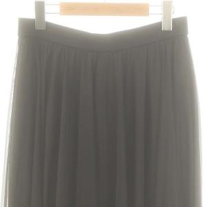 iCB 23AW 【洗える】ハイゲージチュール スカート フレア ロング 6 ブラック /HK OS