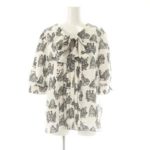 TOCCA 24AW ICONS OF DREAM セットアップ 総柄 ブラウス フレアスカート 4 白 黒 /MI