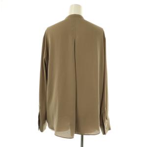 iCB 23AW ブラウス 長袖 バンドカラー M 茶 ブラウン /AT OS