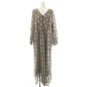 ×eclat 別注 プリントカフタンドレス ワンピース M グレー